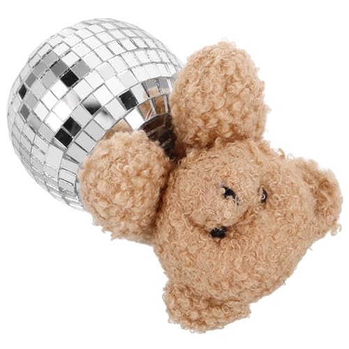 UTHCLO Reflektierender Disco Bär Dekofigur Glasball Ornament für Tischdekoration Partylicht Handgefertigtes Glanzobjekt für Zuhause Event Hochzeit Stilvolles Einzigartiges Partyaccessoire von UTHCLO