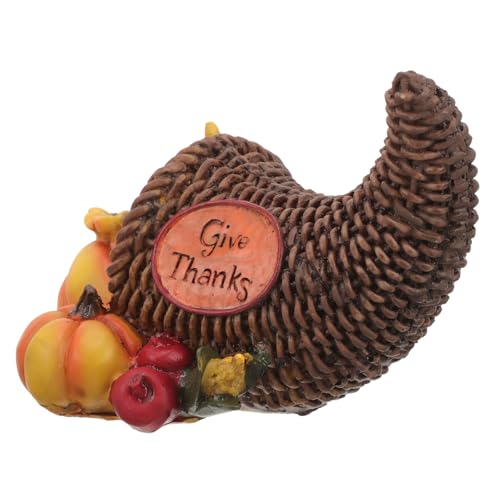 UTHCLO Resin Erntekorb Dekoration mit Kürbis und Trauben Herbstliche Thanksgiving Tischdeko Rustikale Obstornamente für und Outdoor Einzigartiges Handgefertigtes Arrangement von UTHCLO