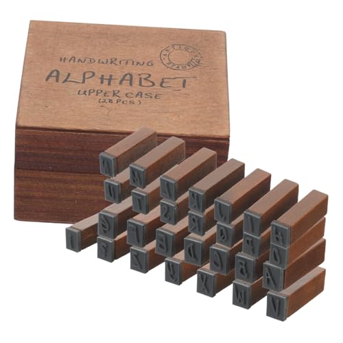 UTHCLO Retro Holzstempel mit Alphabet motiven Kleine DIY Holzstempel für Scrapbooking Tagebuch Bastelprojekte Handliche Buchstabenstempel aus Langlebigem Holz für Kreative Karten und von UTHCLO