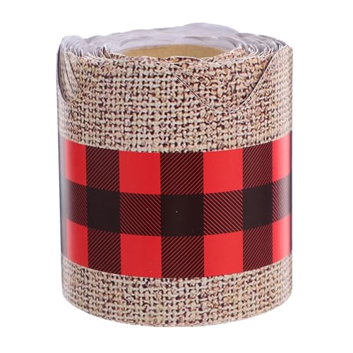 UTHCLO Rot-schwarzer Kariertem Rahmenpapier Langlebiger Gingham-bulletin-board-Umrandung Vielseitig für Klassenzimmer Büro Bibliothek Dekorativ und Funktional Auffälliges Design für von UTHCLO