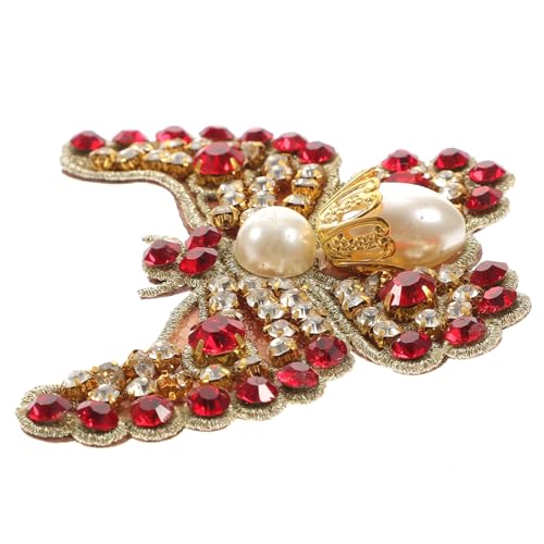 UTHCLO Roter Schmetterling Strass Bügelbild Dekorativer DIY Applikationsflicken für Schuhe Hüte Kleidung Geeignet zur Reparatur und Verschönerung von Kleidungsstücken UTHCLO Roter Schmetterling Strass Bügelbild Dekorativer DIY Applikationsflicken für Schuhe Hüte Kleidung Geeignet zur Reparatur und Verschönerung von Kleidungsstücken von UTHCLO