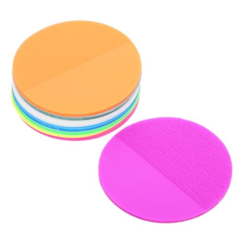 UTHCLO Runde Pet Haftnotizen Farben Fluoreszierend Praktische Memo Pads für Büro Schule und Zuhause Wiederverwendbare Selbstklebende Notizzettel für To do listen und Terminplanung von UTHCLO