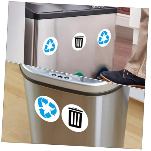 UTHCLO Selbstklebende Mülltonnen aufkleber PVC Wasserfest Ablösbar Farbige Recycling kennzeichen für Mülltrennung Wiederverwendbare Abfallbehälter etiketten Einfache Anwendung für Haus von UTHCLO