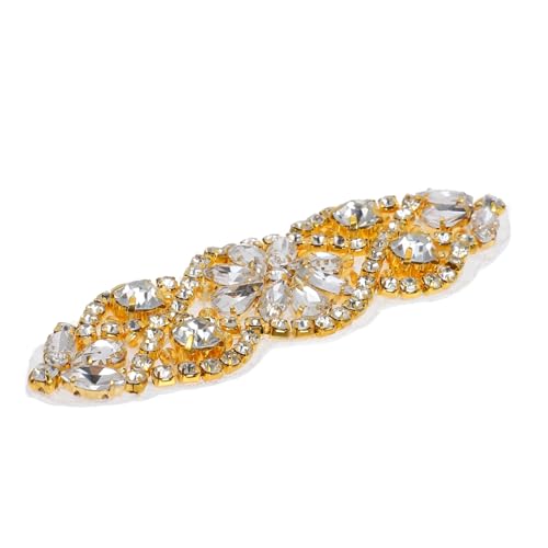 UTHCLO Strasssteine Aufbügler Applique Patches Goldfarbene Rhinestone Applikation Für Brautkleider Kleidung Taschen Diy Dekoration Und Langlebig von UTHCLO