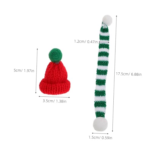 UTHCLO Teiliges Mini Weihnachtsstrickmützen und Schalset Weichem Material Charmante Kleine Santa Mützen und Schals für Diy Puppen Weihnachtsbaum Ornamente Vielseitige Winterdekoration von UTHCLO