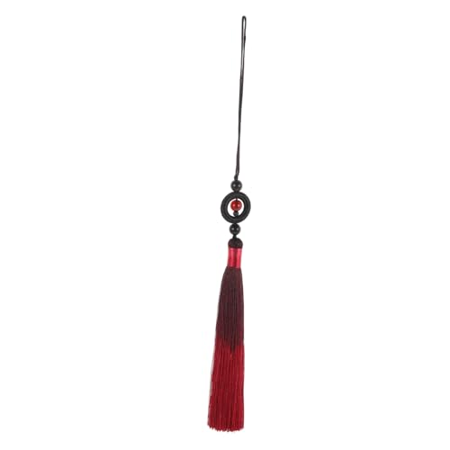 UTHCLO Traditionelle Chinesische Quaste Weinrot für Schwertanhänger Langlebige Polyester hängedekoration mit Elegantem Design Authentische Martial Arts Verzierung Sicher Befestigte von UTHCLO