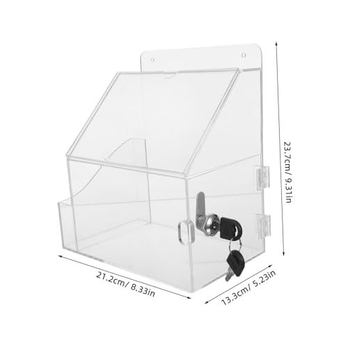 UTHCLO Transparente Acryl Raffle Box mit Schloss und Schildhalter Vielseitige Spenden und Wahlurne für Büro Fundraising Feedback Kompakte Langlebige und Platzsparende Sammlung von UTHCLO