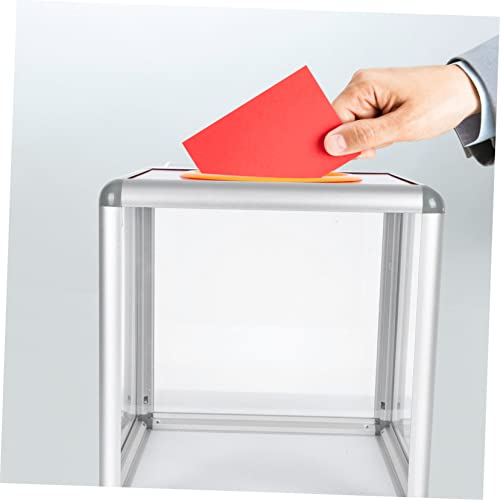 UTHCLO Transparente Losebox Aluminiumrahmen Mittlere Sichere Spenden Wahlurne mit Schloss Praktische Ziehungsbox für Partys und Veranstaltungen von UTHCLO