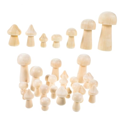 UTHCLO Unbemaltes Mini pilz bastelset aus Holz Kleine Natürliche Pilzfiguren für DIY dekoration Leichte Langlebige Holzdeko für Garten Micro landschaften Originelles Basteln von UTHCLO