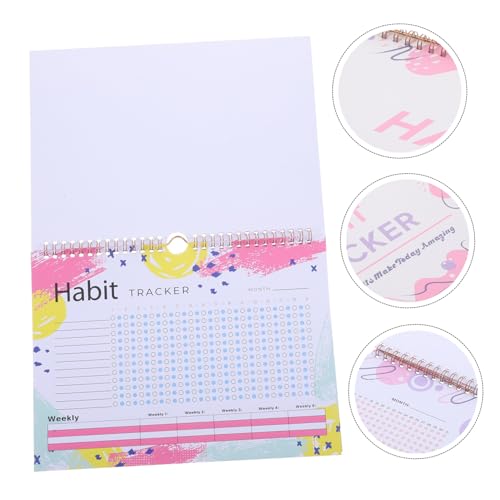 UTHCLO Undatierter Habit Tracker Planer Spiralbindung Monatsübersicht Farbkodierung Selbstdisziplin Journal Vielseitig Einsetzbar Geschenkidee Sichere Papierqualität von UTHCLO