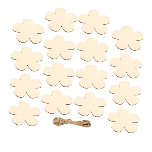 UTHCLO Unlackierte Runde Holzscheiben zum Basteln DIY mit Blumen holzausschnitten aus Robustem Holz für Bemalen und Dekorieren Inklusive Schnur für Kreative Handwerksprojekte von UTHCLO