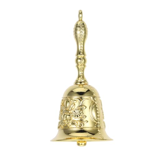 UTHCLO Vintage Handglocke mit Klar Klingendem Metall Kunstvoll Graviert Vielseitig für Büro Restaurant Klassenzimmer und Party Dekoration Klassische Retro serviceklingel von UTHCLO
