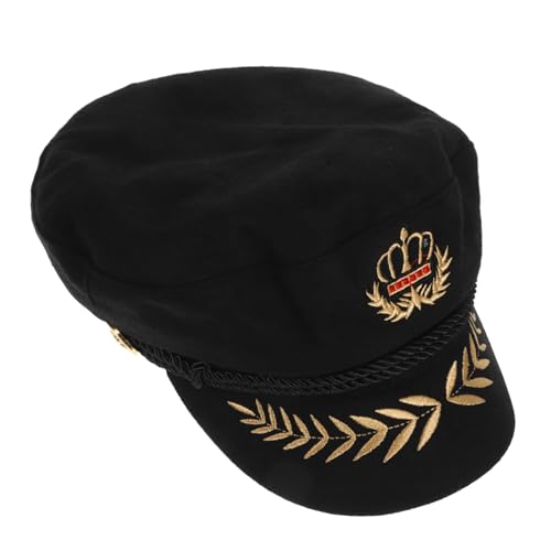 UTHCLO Vintage Kapitänsmütze mit Besticktem Kranz Unisex Segler Hut für Kostüm und Cosplay Leichtes Partyaccessoire für Segel Themenveranstaltungen Praktisches Outfit für Damen und von UTHCLO