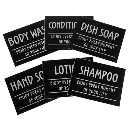 UTHCLO Wasserfeste Aufkleber Schwarz Kunst Schrift Badezimmer Flaschenetiketten für Shampoo Lotion Seifenspender Organisation Bad Zubehör UTHCLO Wasserfeste Aufkleber Schwarz Kunst Schrift Badezimmer Flaschenetiketten für Shampoo Lotion Seifenspender Organisation Bad Zubehör von UTHCLO