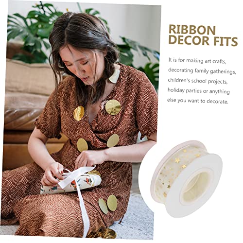 UTHCLO Weiches Verschleißfestes Chiffonband mit Goldgeprägtem Sternmotiv Breit als Geschenkband für DIY Bastelprojekte Hochzeit Weihnachten und Partydekoration UTHCLO Weiches Verschleißfestes Chiffonband mit Goldgeprägtem Sternmotiv Breit als Geschenkband für DIY Bastelprojekte Hochzeit Weihnachten und Partydekoration von UTHCLO