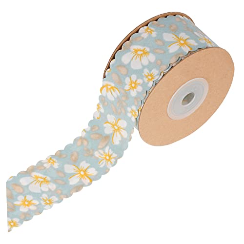 UTHCLO Wellenkanten Geschenkband mit Blumenmuster Multifunktionales DIY Bastelband für Festtagsverpackungen Geschenkdekoration Blumenarrangements und Partygestaltung von UTHCLO