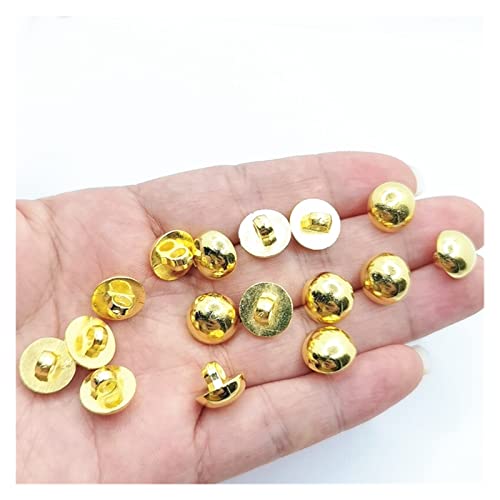 Knöpfe zum Aufnähen 50/100 Stück 12 mm elektrolytisch runder Knopf Kleidung zum Nähen DIY Verzierungen Schaft Goldknöpfe für Kleidung Blusen D731 ( Color : Onecolor , Size : 100 Stück) von UTHTY