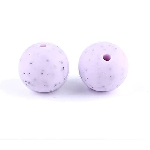 UTHTY Bastelperlen 20 stücke 15mm Runde Lose Silikon Perlen Perlen Zubehör Kit Perlen Perlen for DIY Halskette Armband Anhänger Schmuck Handwerk (Color : Purple, Size : 15mm) von UTHTY