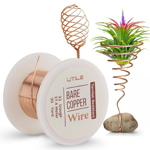 UTILE 99,9% reiner Kupferdraht – Blank, weich und flexibel, ideal für Elektrokultur, Gartenarbeit, Pflanzen und Gemüseanbau, Basteln und Schmuckherstellung, 22 Gauge, 30 Yards/ 27,4 m UTILE 99,9% reiner Kupferdraht – Blank, weich und flexibel, ideal für Elektrokultur, Gartenarbeit, Pflanzen und Gemüseanbau, Basteln und Schmuckherstellung, 22 Gauge, 30 Yards/ 27,4 m von UTILE