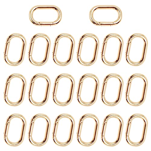 UTMACH 20 Stück Oval Karabiner Ring Gold Karabinerhaken Klein Metall Schlüsselanhänger Ringe Schlüsselring Gold Kleine für DIY Handwerk Machen,Bastelarbeiten,Taschenzubehör,Schlüsselanhänger von UTMACH
