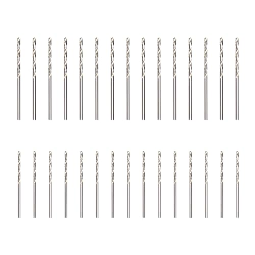 UTMACH 30 Stück HSS Bohrer Spiralbohrer 1mm 1.5mm Mini Hand Spiralbohrer Holzbohrer Bohrer Metallbohrer Twist Drill Bit Set für Holz Metall Eisen Aluminium Kunststoff (Gesamtlänge 34mm 40mm) von UTMACH