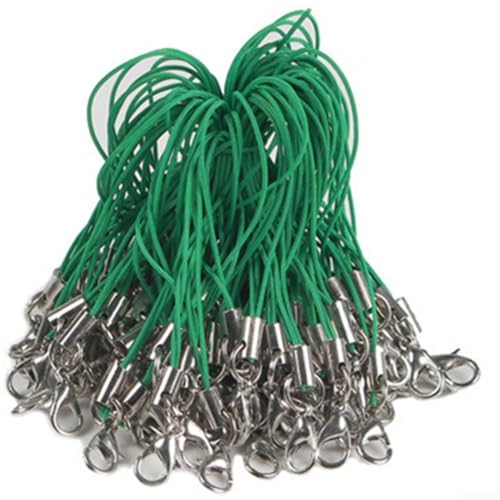 Lustige Nylon-Schlüsselanhänger-Ketten mit bunten Karabinerverschlüssen, ideales Bastelzubehör (dunkelgrün) von UTTASU