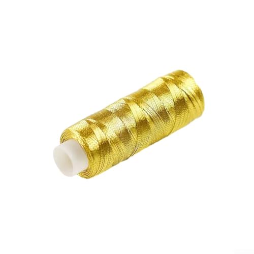 Metallisches Maschinenstickgarn-Set, 200 m, glänzendes Silber- und Gold-Stickgarn zum Stricken und Nähen, für computergestützte Stickerei und dekoratives Nähen (1 Goldfaden) von UTTASU