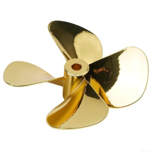 UTTASU Metallpropeller mit 4 Blättern für ferngesteuertes Boot, Zinklegierungsdesign für verbesserte Leistung in Schiffsanwendungen (D60 mm rechts) von UTTASU