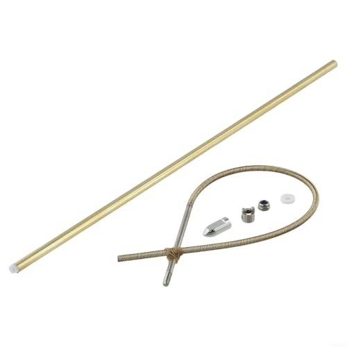 UTTASU RC Boot 4 mm flexibler Schaft, 350 mm CW im Uhrzeigersinn Flexkabel mit Stützmutter Antrieb, Hund, Kupferrohr, Kunststoffrohr, Edelstahl-Kugelkopf für Modellfahrzeuge (350 mm-CW) von UTTASU