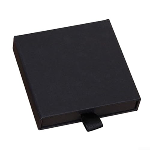 UTTASU Schmuckschatulle mit schwarzem Kern, Schwammschublade, hervorragend zum Präsentieren von Halsketten (schwarz, 10 cm) von UTTASU