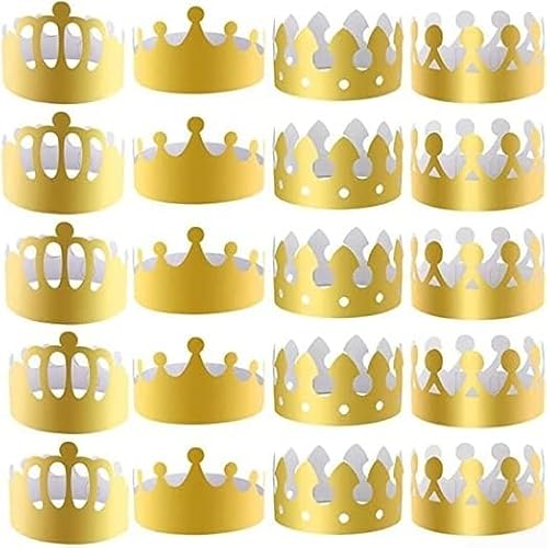 UTTASU Verstellbare goldene Party-Kronen, 20 Stück, perfekt für verschiedene Anlässe, 4 Stile (20 Stück) von UTTASU
