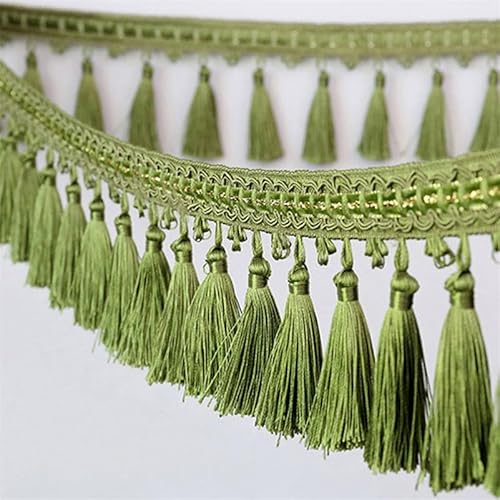 1 Meter Elegante Fransenborte aus Polyester for Basteln, als Heimdekoration for Selbermachen, als Nähzubehör – for Vorhänge, Sofas und Tische(Grün) von UTTDP
