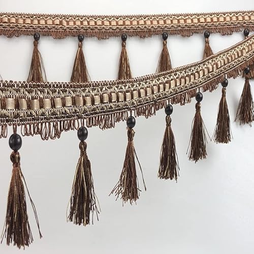 1 Stück, 12 Yards, Elegante Fransenborte mit Perlenquaste for DIY-Polsterung, Kleidungsstücke und Kissendekoration – Nähzubehör(Silver) von UTTDP