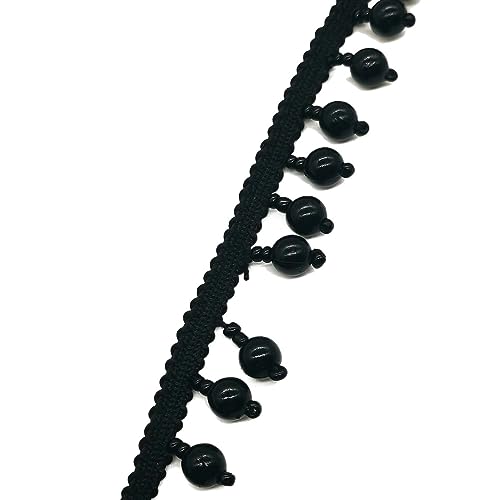 1 Stück 1 Yard Perlen-Fransenbesatz – geflochtenes Spitzenband for Nähen, for Kleidung, Hüte, dekorative Schuhe, Taschen und Ornamente(Black) von UTTDP