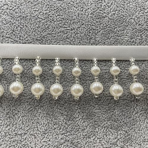 1 Stück 10 Yards Perlenfransenband – Hängende Perlen for Nähen, Basteln, for Vorhänge, Lampenschirme und Hochzeitsdekoration(Two Beads) von UTTDP