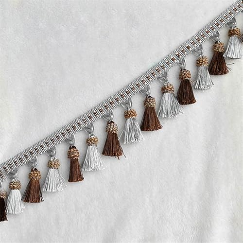 1 Stück 3 Meter Perlenfransenbesatz for Tischdecken, Vorhänge und Kleidungsdekoration – Elegantes Spitzen-Nähzubehör(Grijs) von UTTDP