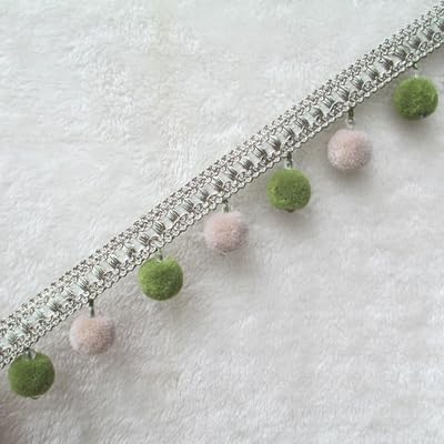 1 Stück 3 Yards Perlenfransenbesatz mit Pompons for Vorhänge, Sofas und Tischdecken – eleganter Akzent for die Inneneinrichtung(Grün) von UTTDP