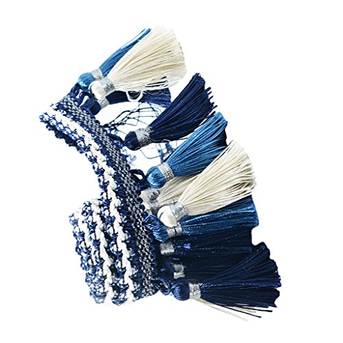 1 Yard Premium-Fransenbesatz aus Polyester – Elegante Quastendekoration for Nähen, Basteln, for Vorhänge und als Heimdekoration(Blu) von UTTDP