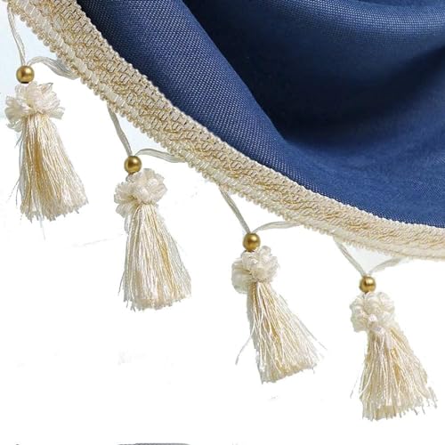 12 Yards Elegante Fransenborte mit Perlenquaste – geflochtenes Kugelband for Vorhänge und Kleidung |(Beige) von UTTDP