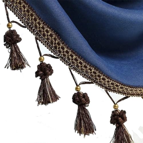 12 Yards Elegante Fransenborte mit Perlenquaste – geflochtenes Kugelband for Vorhänge und Kleidung |(Dark Brown) von UTTDP