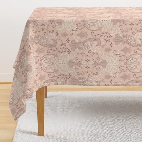 UTURET Damast-Tischdecke, modernes Rokoko-Design, viktorianischer Stil, 152,4 x 213,3 cm, Blush Pink UTURET Damast-Tischdecke, modernes Rokoko-Design, viktorianischer Stil, 152,4 x 213,3 cm, Blush Pink von UTURET
