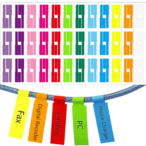 UTXN Kabeletiketten, 12 Farben / 360 Stück, Selbstklebend, Wasserdicht, Ideal für Kabel- und Drahtorganisation UTXN Kabeletiketten, 12 Farben / 360 Stück, Selbstklebend, Wasserdicht, Ideal für Kabel- und Drahtorganisation von UTXN