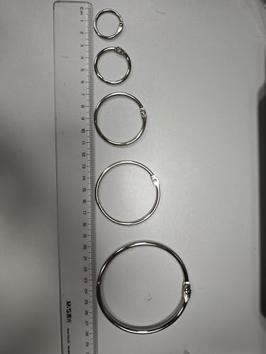 5,1 cm lose Binderinge (120 Stück), vernickelte Metall-Buchringe für Karteikarten, Dokumente, Schlüsselanhänger, Bastelarbeiten, Büro, Schule und Heimbedarf (5,1 cm) von UUBEMM