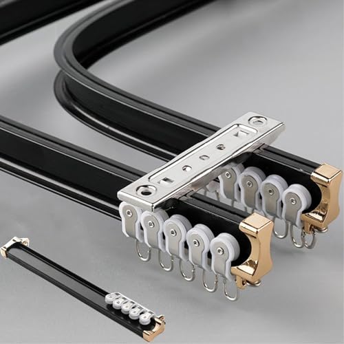 5m Flexible Gardinenschiene 2-läufig Aluminium, Für Gerade oder Erkerfenster, Biegbar Vorhangschiene Deckenmontage Schwarz 5m Flexible Gardinenschiene 2-läufig Aluminium, Für Gerade oder Erkerfenster, Biegbar Vorhangschiene Deckenmontage Schwarz von UUDQCD