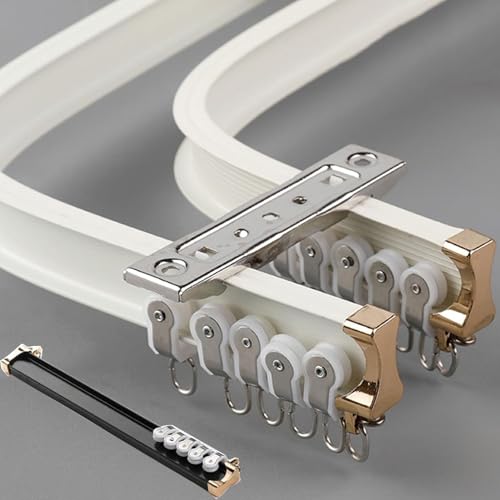 5m Flexible Gardinenschiene 2-läufig Aluminium, Für Gerade oder Erkerfenster, Biegbar Vorhangschiene Deckenmontage Weiß 5m Flexible Gardinenschiene 2-läufig Aluminium, Für Gerade oder Erkerfenster, Biegbar Vorhangschiene Deckenmontage Weiß von UUDQCD