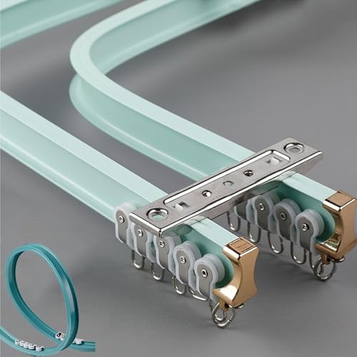 Flexible Vorhangschiene 2 läufig Aluminium, Für Gerade oder Erkerfenster, Grün Biegbar Gardinenschiene Deckenmontage 5m Flexible Vorhangschiene 2 läufig Aluminium, Für Gerade oder Erkerfenster, Grün Biegbar Gardinenschiene Deckenmontage 5m von UUDQCD