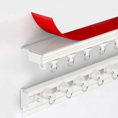 Selbstklebende Gardinenschiene Weiß, 180cm Vorhangschiene Deckenmontage, Vorhangschiene Ohne Bohren Für Vorhänge, Raumteiler Selbstklebende Gardinenschiene Weiß, 180cm Vorhangschiene Deckenmontage, Vorhangschiene Ohne Bohren Für Vorhänge, Raumteiler von UUDQCD