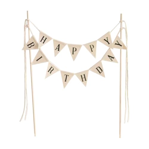 Kuchendekoration aus Sackleinen, "Happy Birthday", Girlande, personalisierbar, für Geburtstagskuchen, Wimpelkette, Wimpelkette, Flaggen, mit Holzstange, für Geburtstagsparty-Dekorationen Kuchendekoration aus Sackleinen, "Happy Birthday", Girlande, personalisierbar, für Geburtstagskuchen, Wimpelkette, Wimpelkette, Flaggen, mit Holzstange, für Geburtstagsparty-Dekorationen von UUYYEO