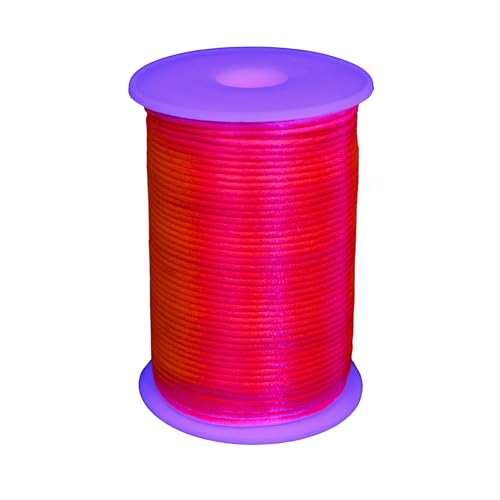 UV FLOOR - Neonfarbene Garnrolle - Armbandschnur - Deko-Wolle - Premium-Qualität - Neonfarbenes Zubehör - Party - Neonpink - 100m ⌀ 2mm von UV Floor