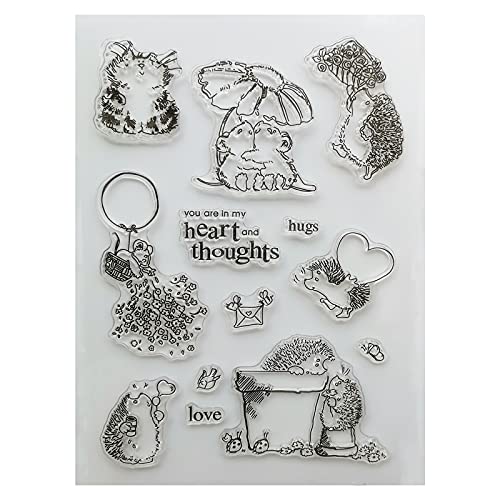Niedliche Igel Maus Clear Stamps für Kartenherstellung, Tiere Blumen Silikon Wiederverwendbare Stempel für DIY Scrapbooking Handwerk Album Dekoration Niedliche Igel Maus Clear Stamps für Kartenherstellung, Tiere Blumen Silikon Wiederverwendbare Stempel für DIY Scrapbooking Handwerk Album Dekoration von UVATAHONA
